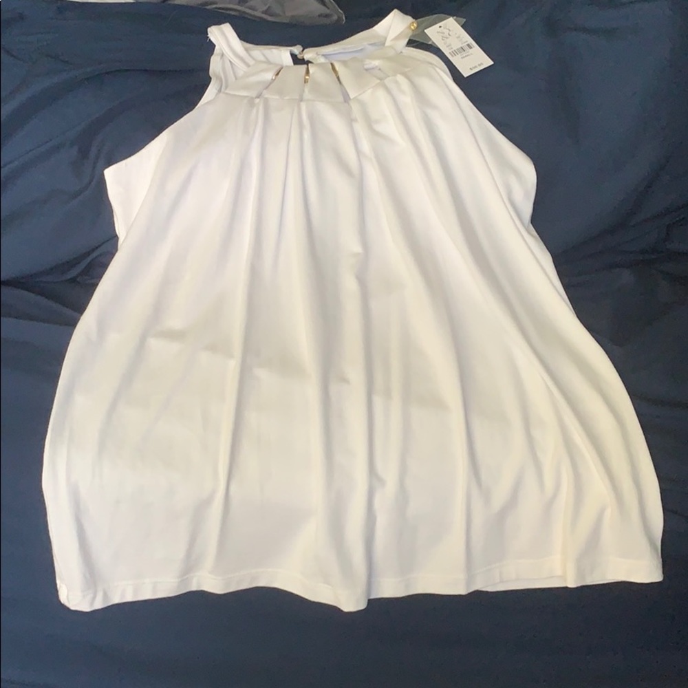NY & Co White Halter Tank Top